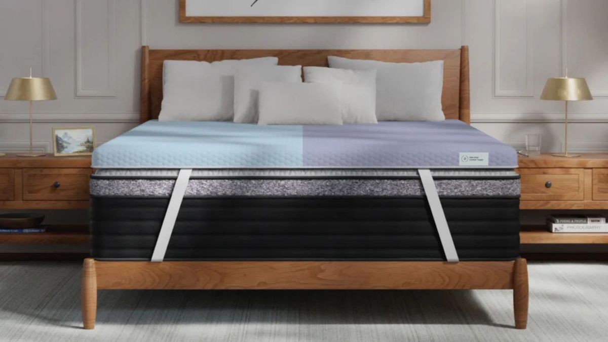 The new Helix Dual Comfort Mattress Topper in a bedroom