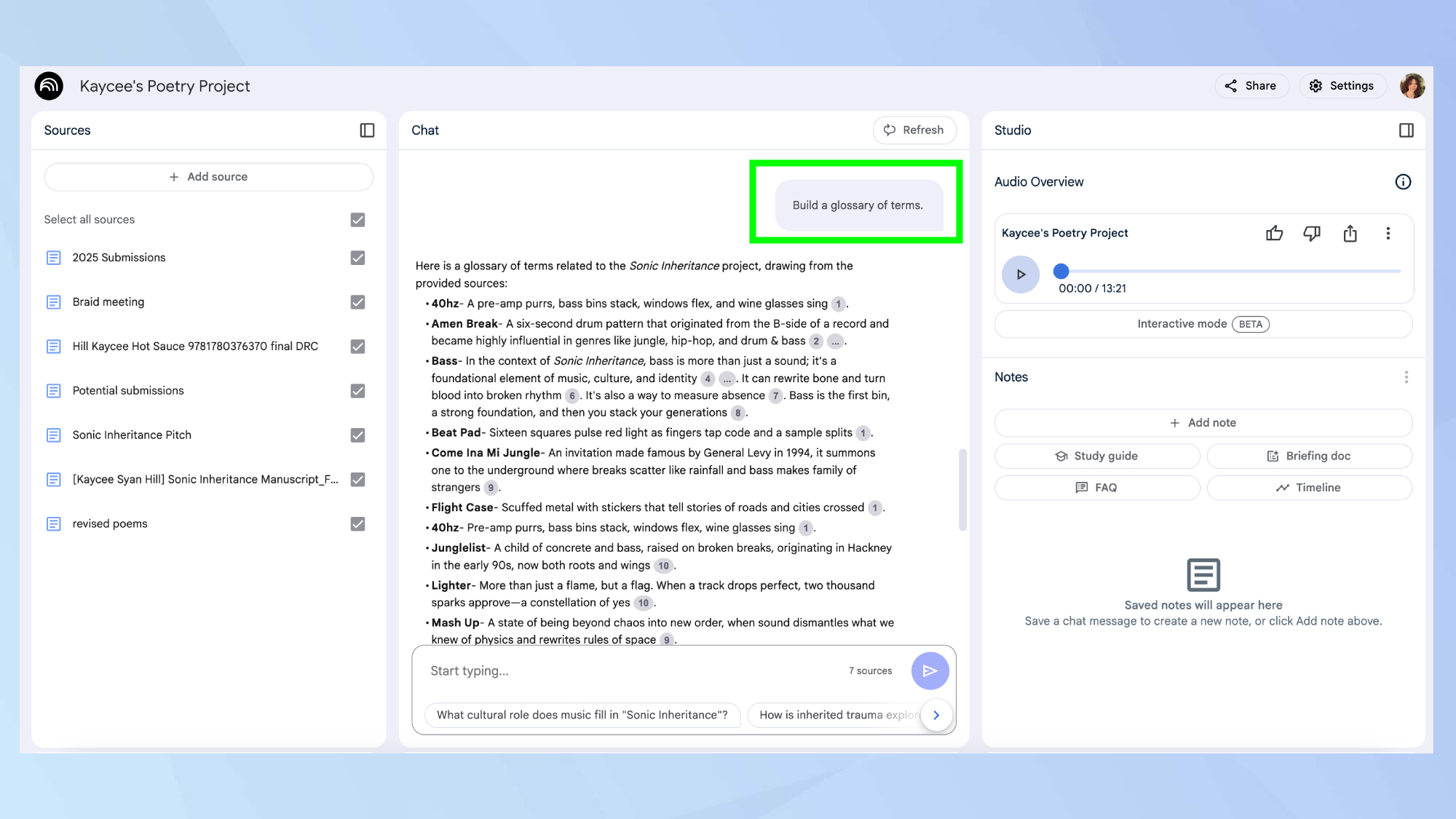 עיצוב NotebookLM 