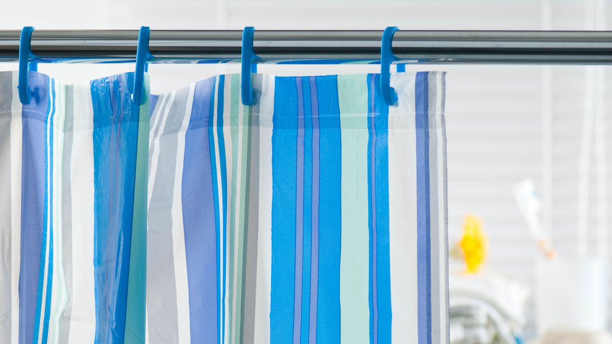 A shower curtain