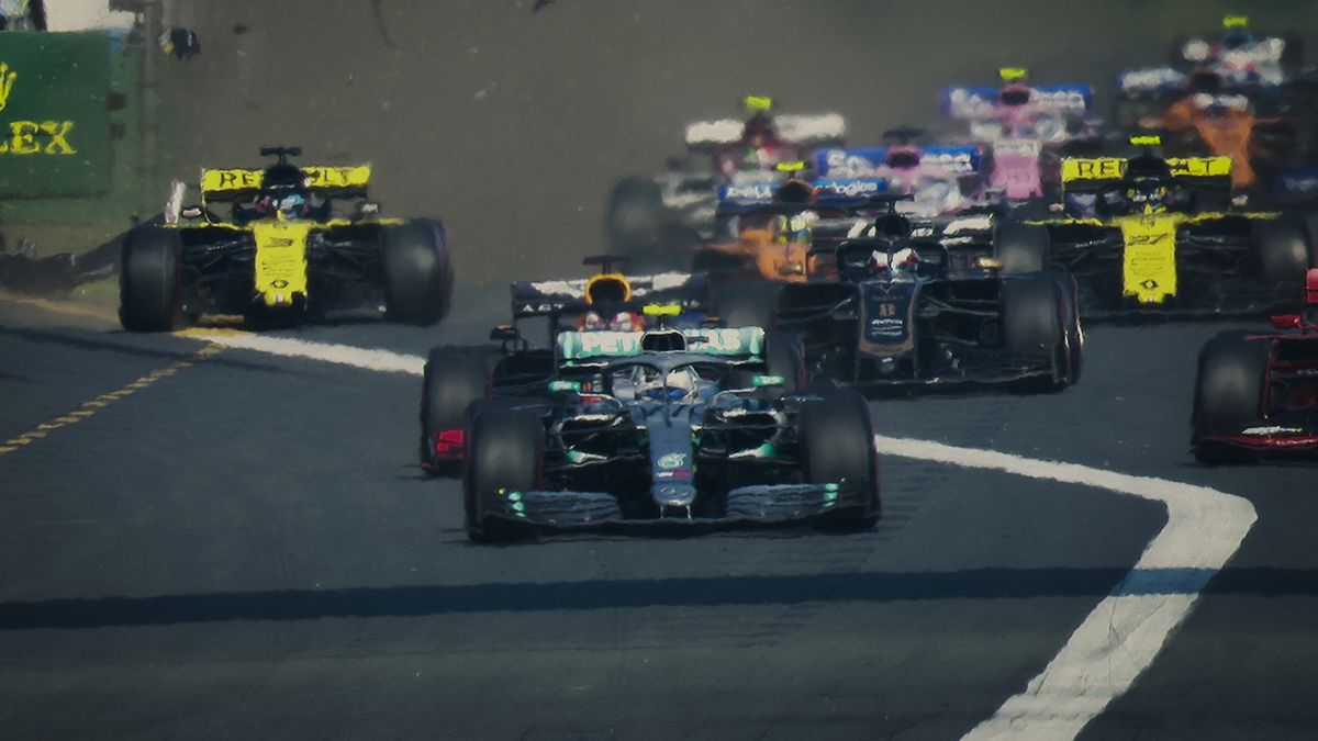 Formula 1 cars on-track as seen in Netflix's "Formula 1: Drive to Survive"
