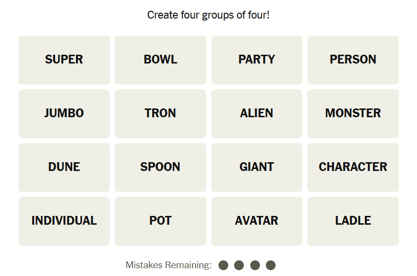 פאזל חיבורים של ניו יורק טיימס 609 ב- 9 בפברואר 2025