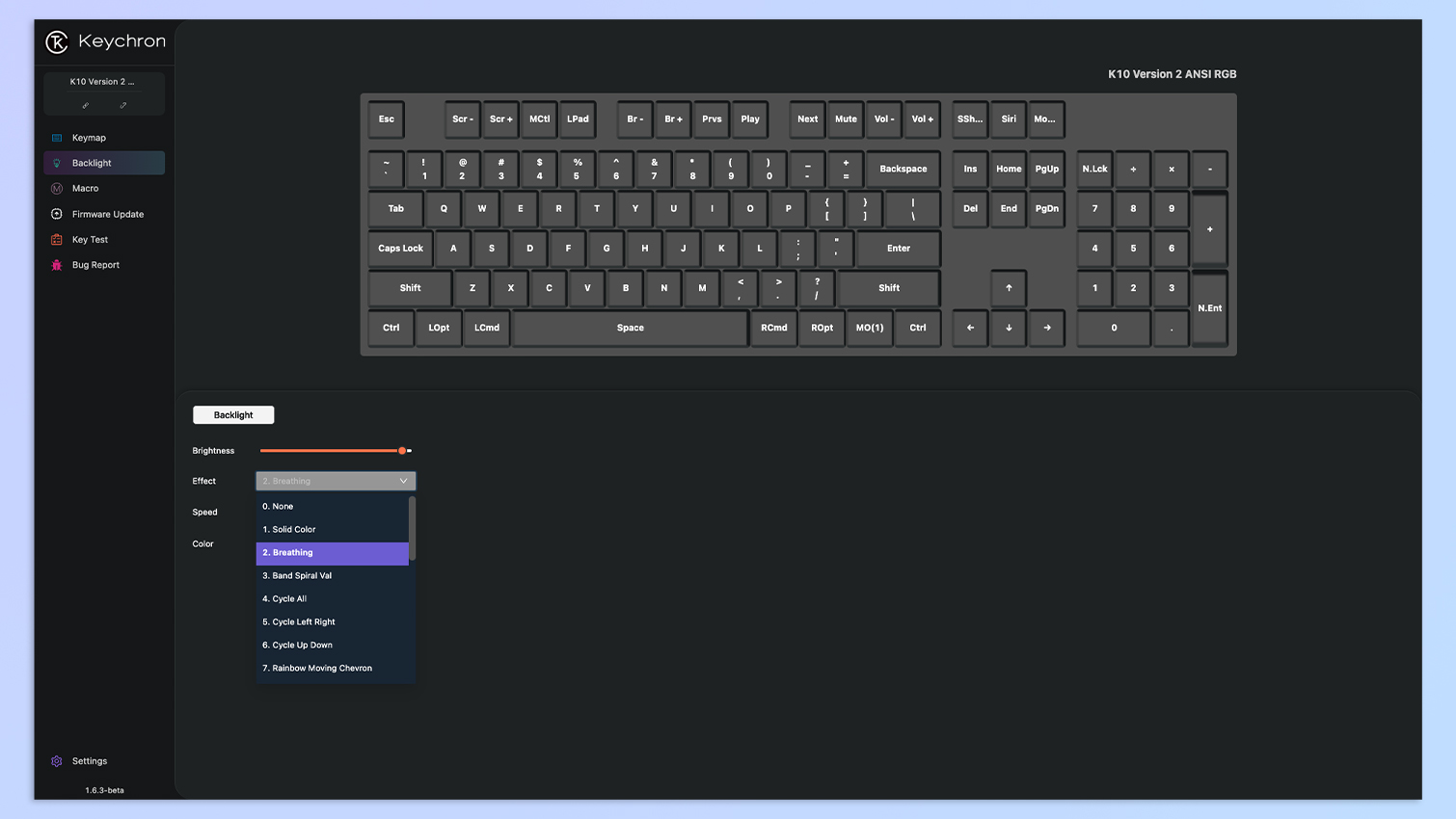 צילום מסך של משגר Keychron