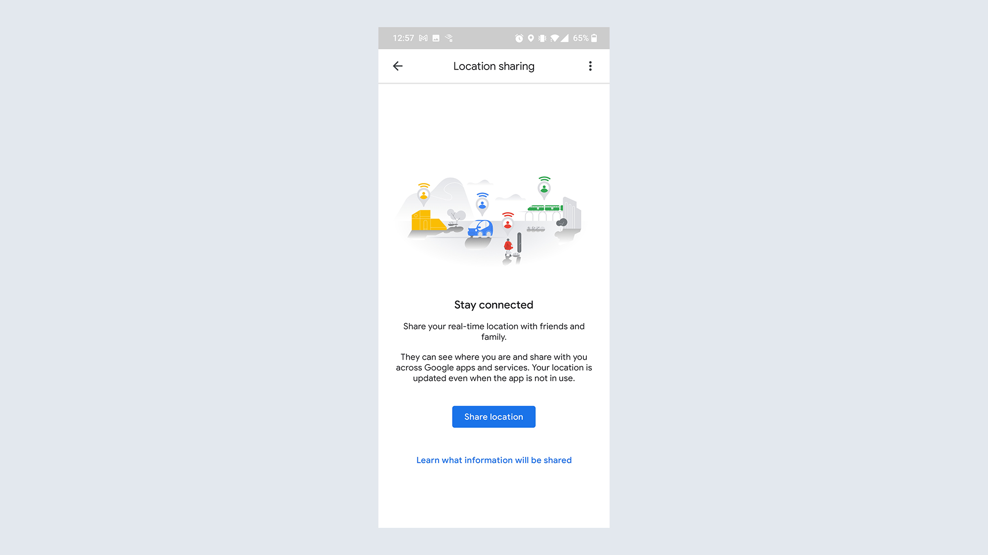 שיתוף מיקום של מפות Google