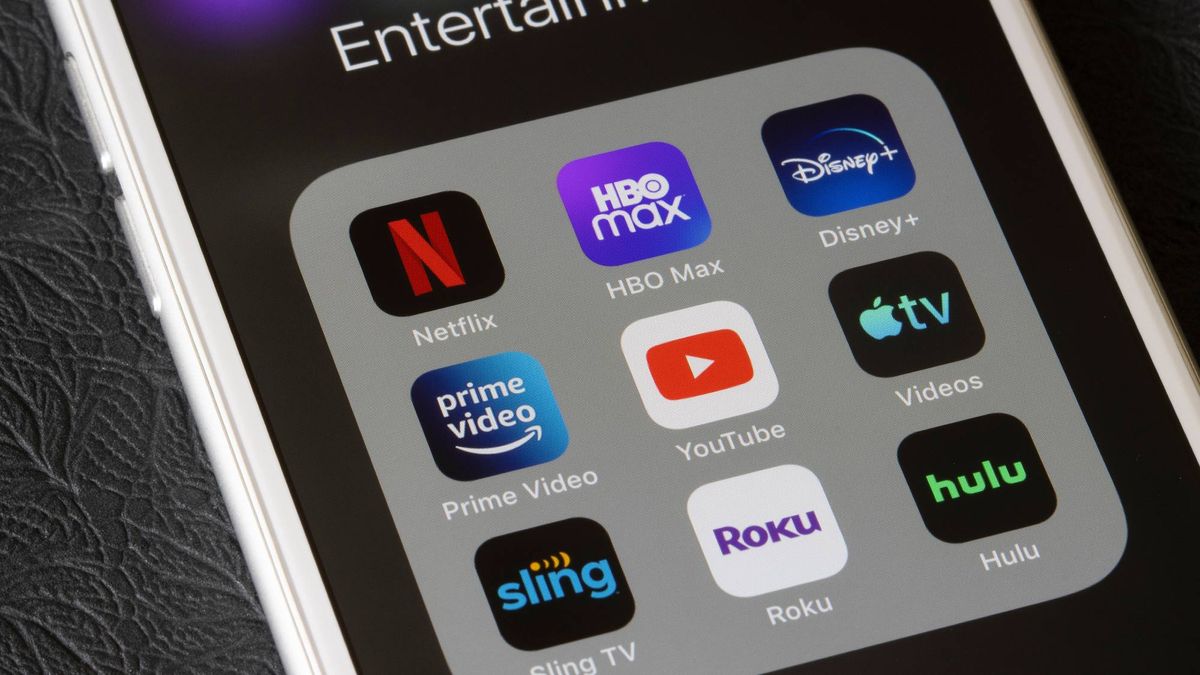 Streaming service apps on a phone
