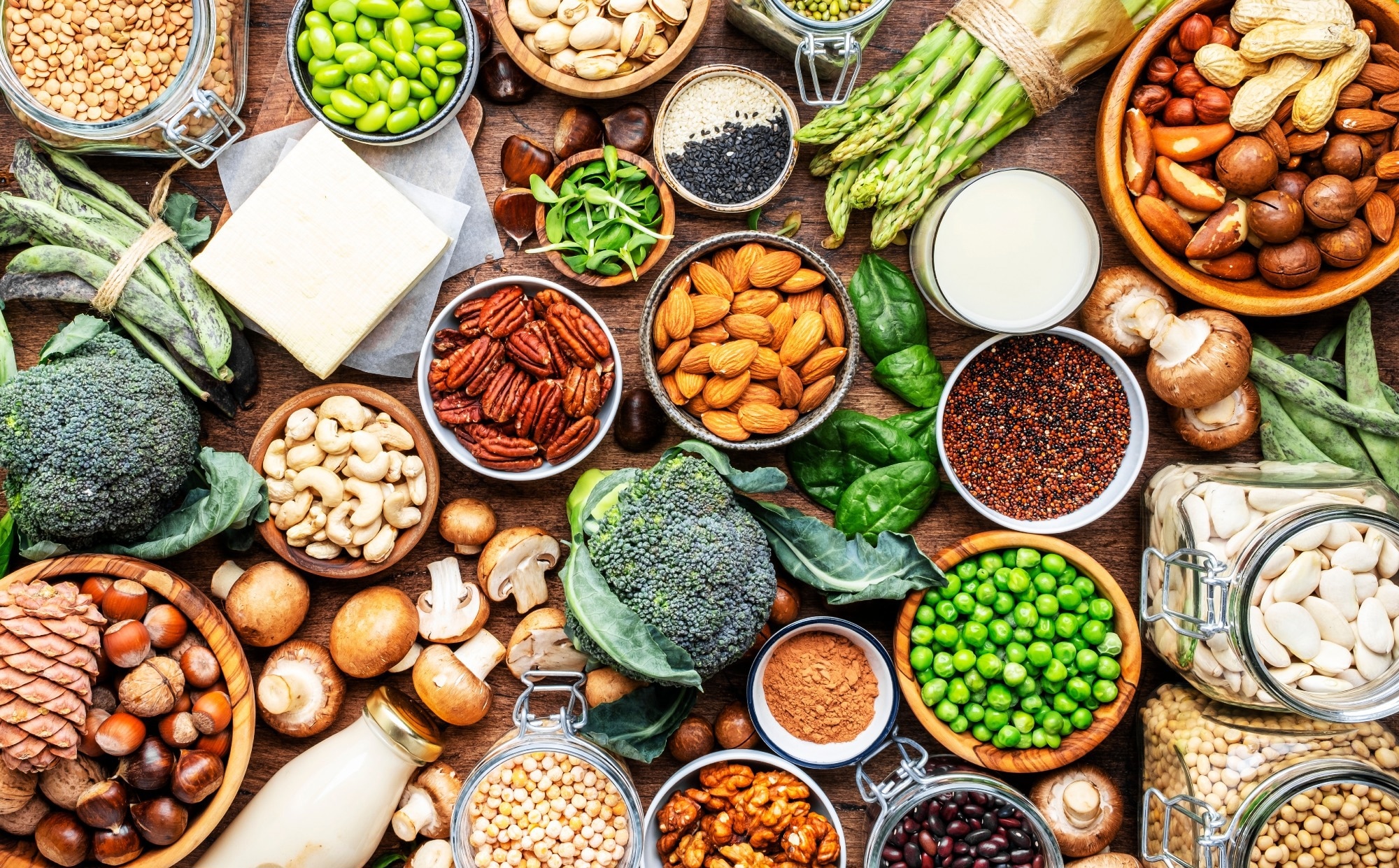 Vegan protein food background.