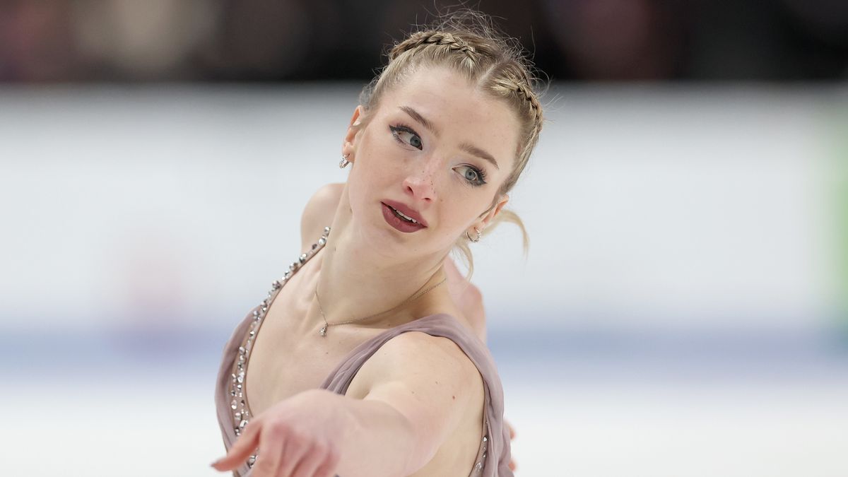 COLUMBUS, OHIO - JANUARY 26: Amber Glenn skates in the Women's Free Skate during the U.S. Figure Skating Championships at Nationwide Arena on January 26, 2024 in Columbus, Ohio. (Photo by Matthew Stockman/Getty Images)