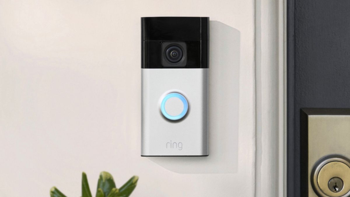 Ring Battery Doorbell next to door