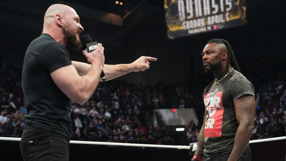 AEW World Champion Jon Moxley confronts Swerve Strickland