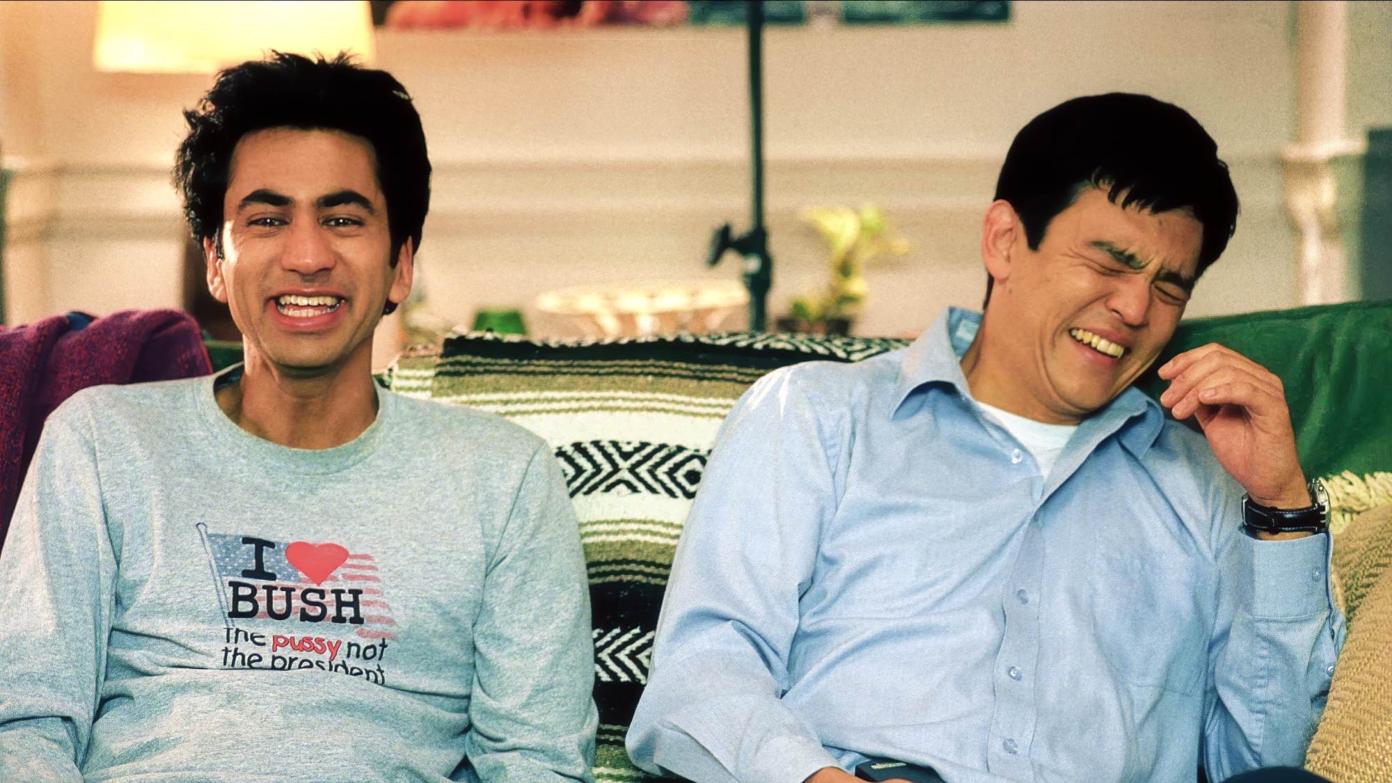 Kal Penn and John Cho in Harold and Kumar Go to White Castle