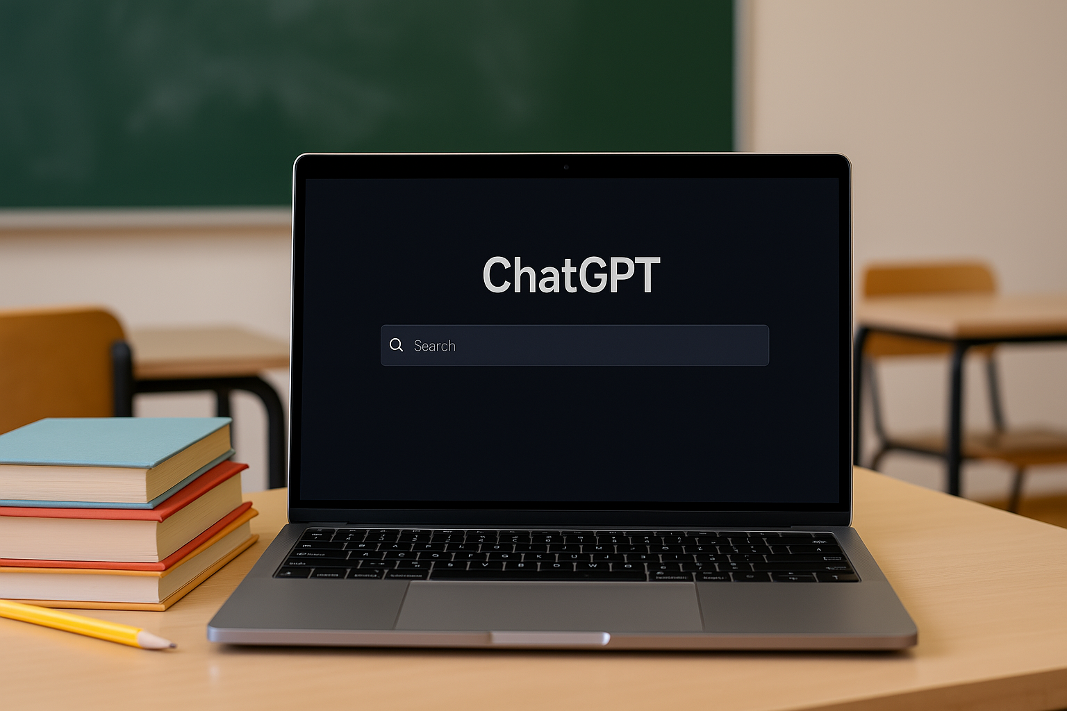 תמונה של מחשב עם ChatGpt בכיתה