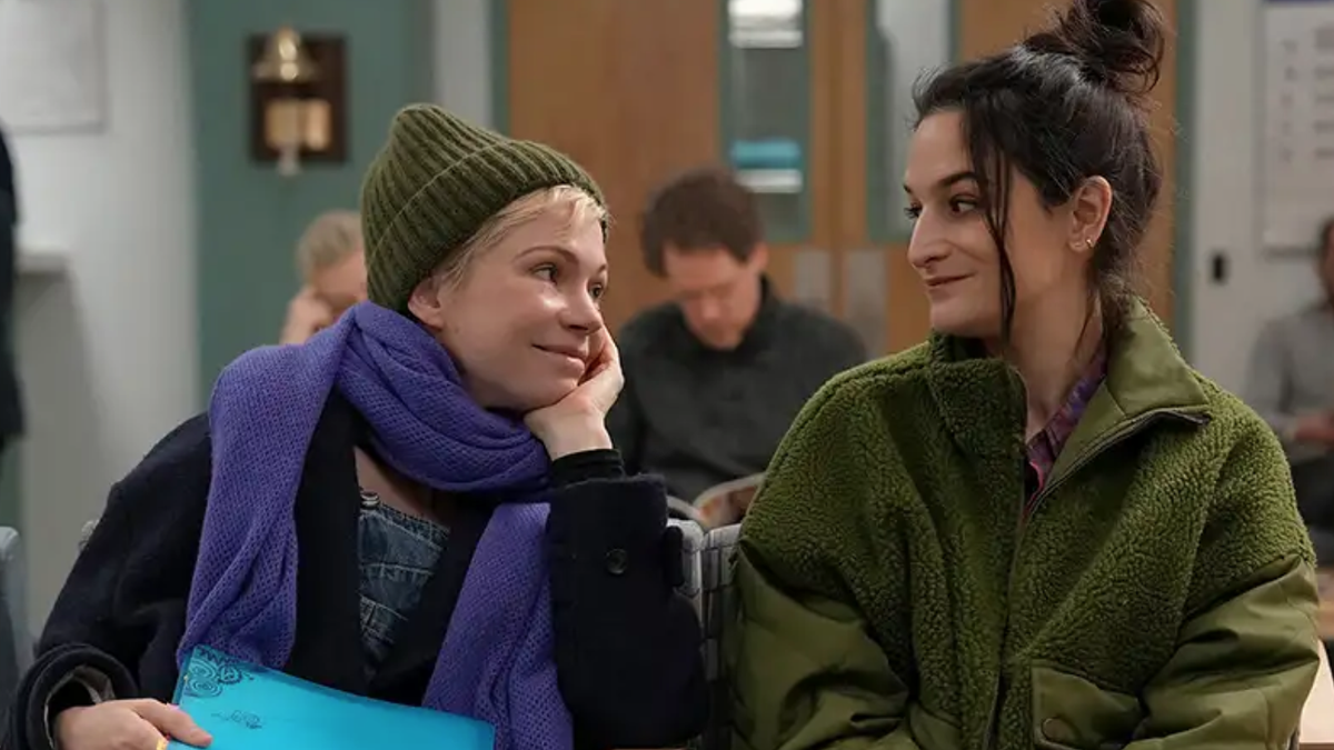 Michelle Williams (as Molly) and Jenny Slate (Nikki) star as BFFs in "Dying for Sex"