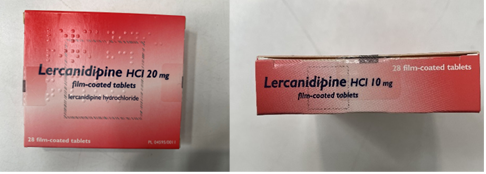 המטופלים דחקו לבדוק חבילות של תרופת לחץ דם lercanidipine לאחר שגיאת תיוג