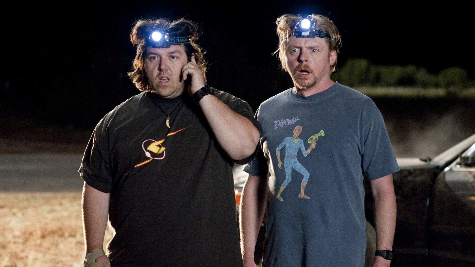 (L-R) Nick Frost as Clive Gollings and Simon Pegg as Graeme Willy in