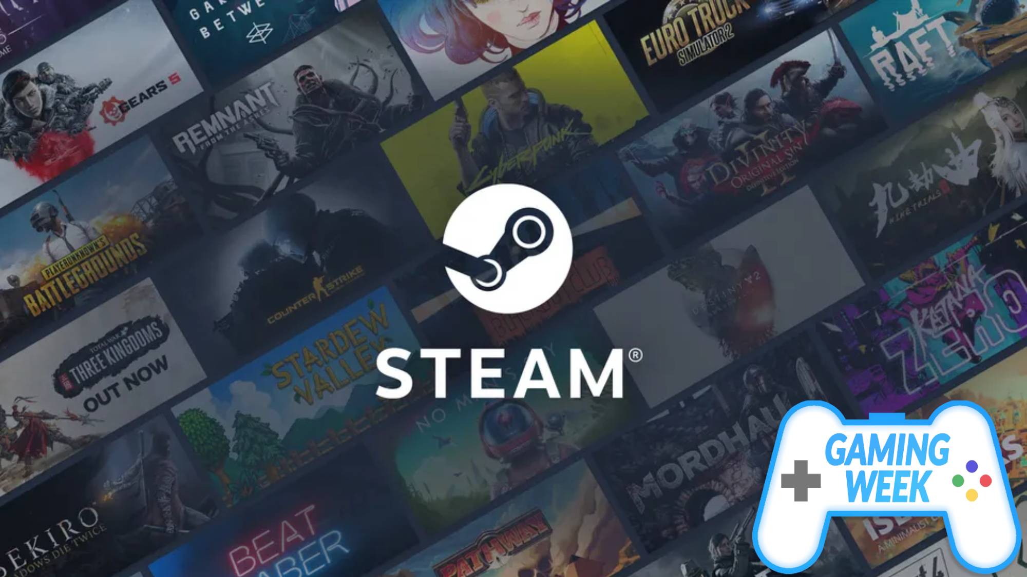 Steam app home page with gaming week badge
