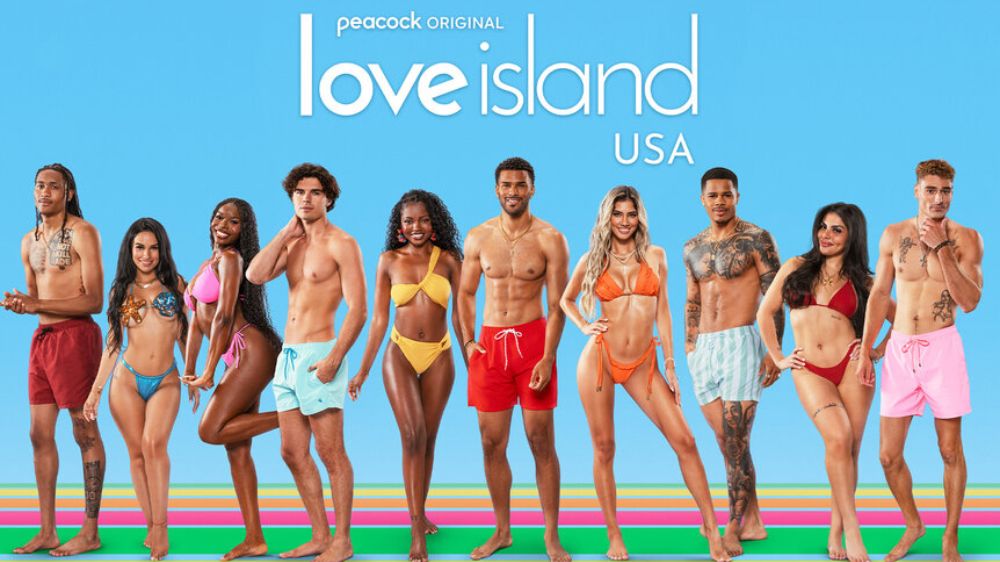The cast of Love Island USA lined up for a promotional photo.