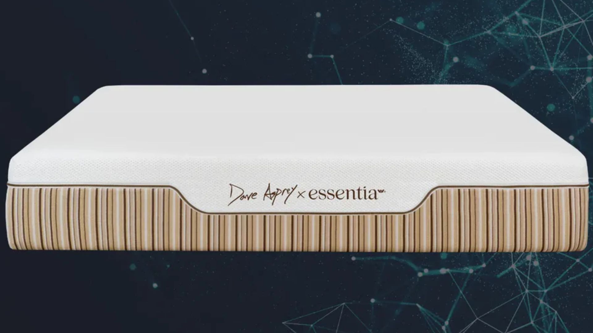 The image show the Dave Asprey for Essentia mattress against the night sky