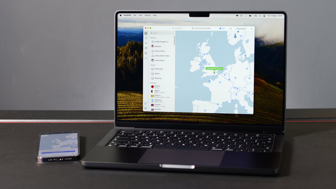 Nordvpn ב- Mac ו- iPhone