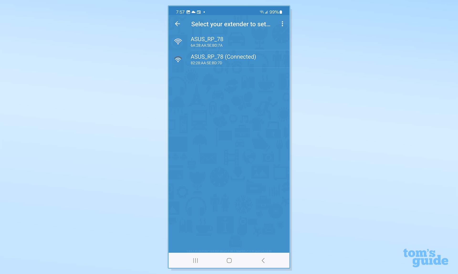 צילום מסך מאפליקציית ה- Wi-Fi 6 של ASUS RP-AX58 Wi-Fi 6.