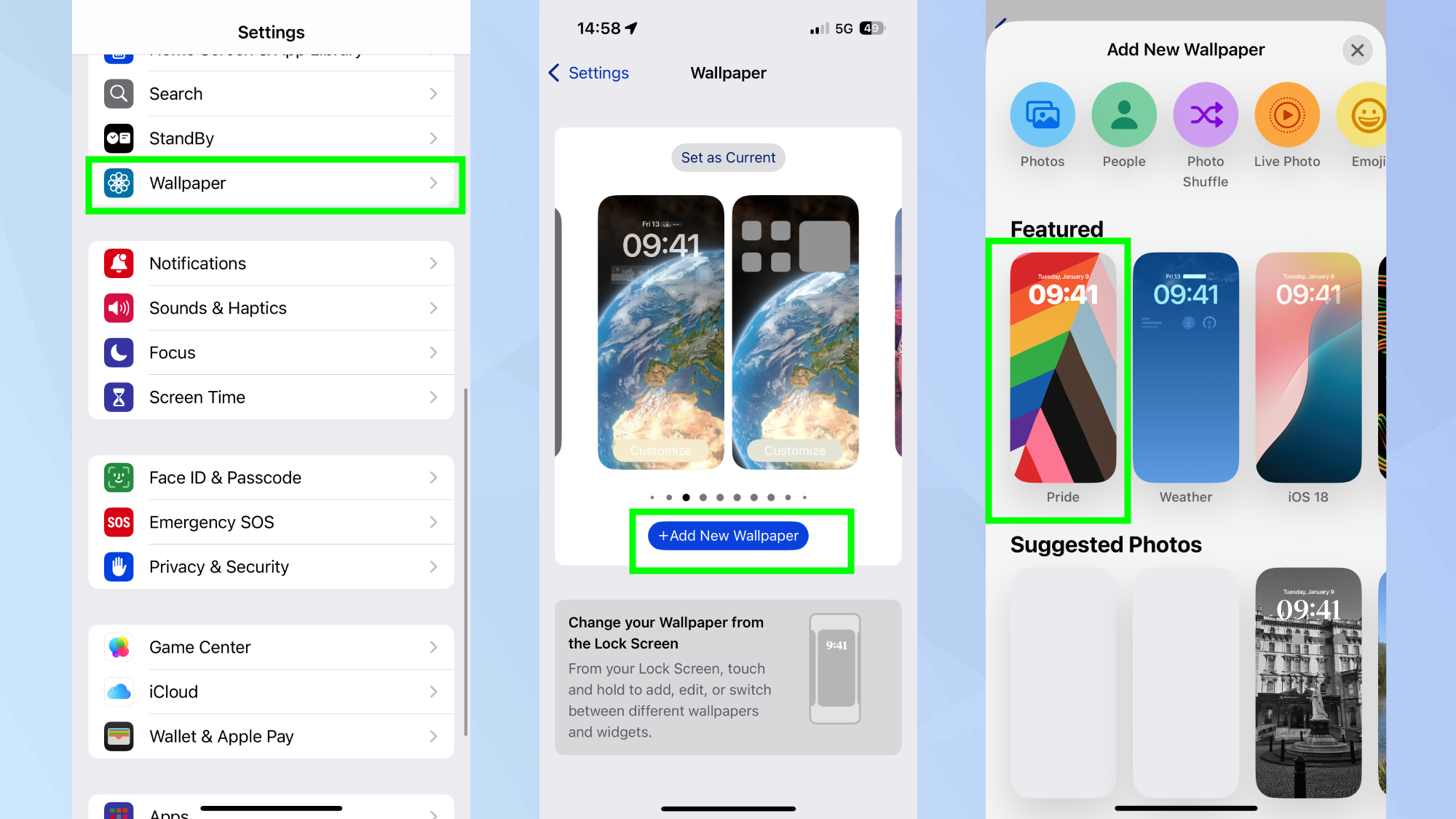 iOS 18.5 טפט גאווה 