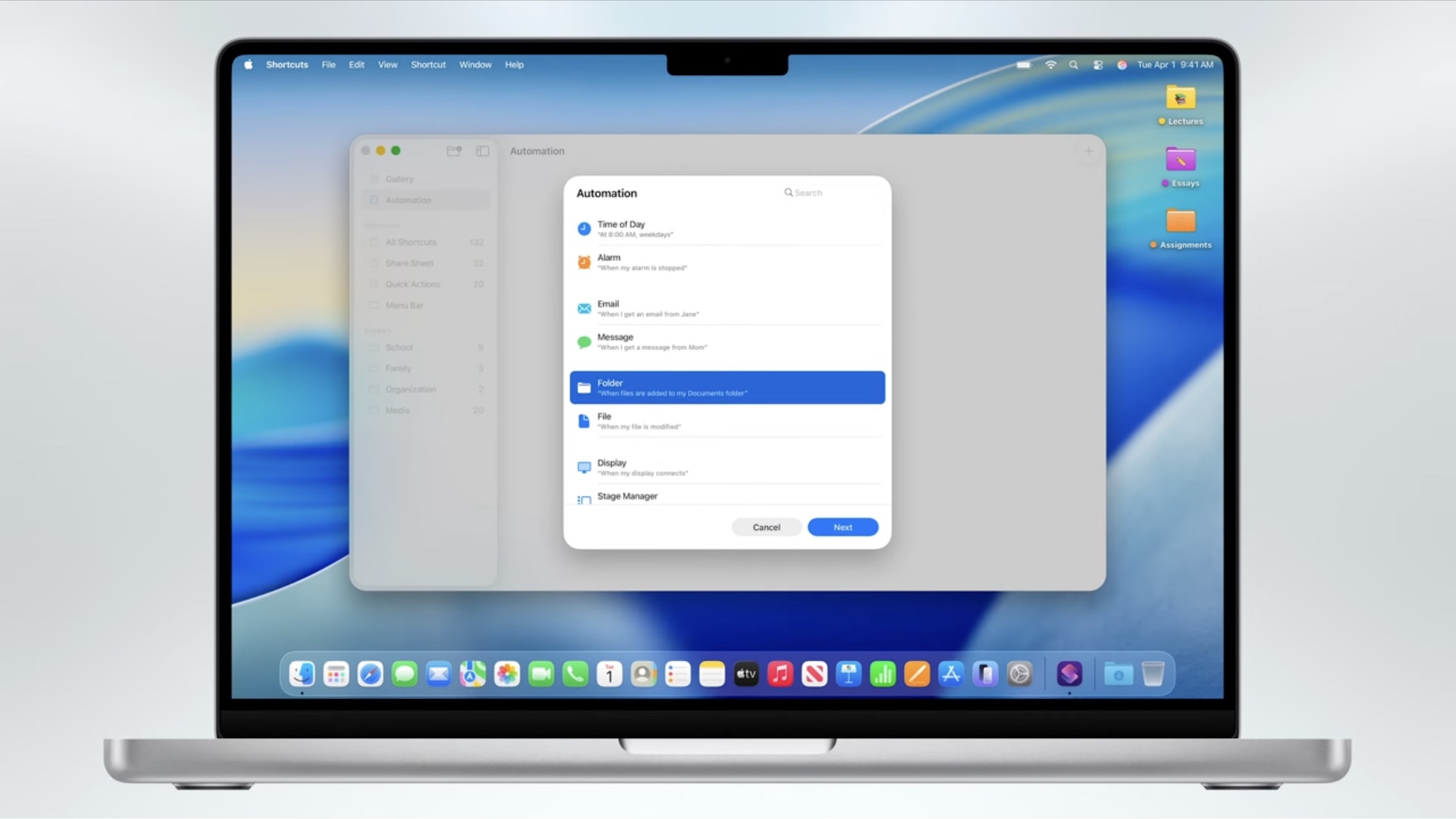 קיצורי דרך הפועלים ב- MacOS 26 במחשב נייד
