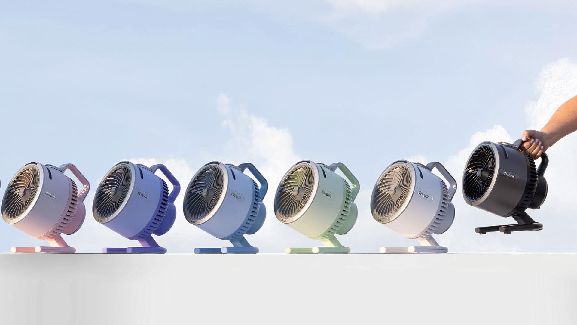 The Shark FlexBreeze HydroGo lineup of colors