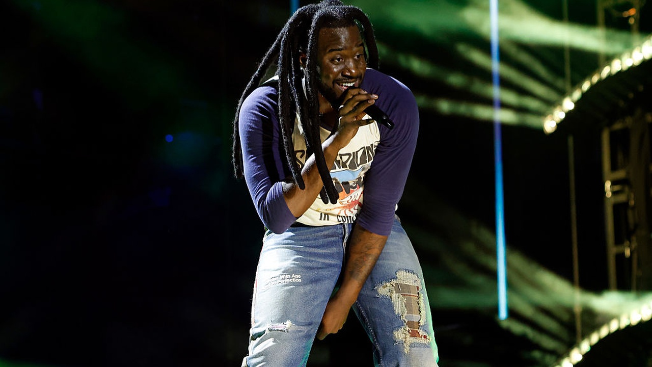 Shaboozey performs during CMA Fest 2025 ahead of his set at Glastonbury 2025