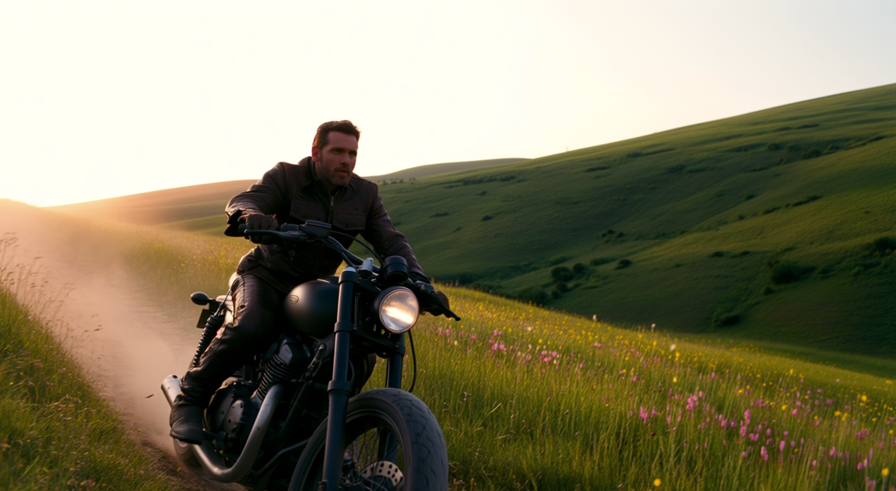 אדם שרוכב על אופנוע