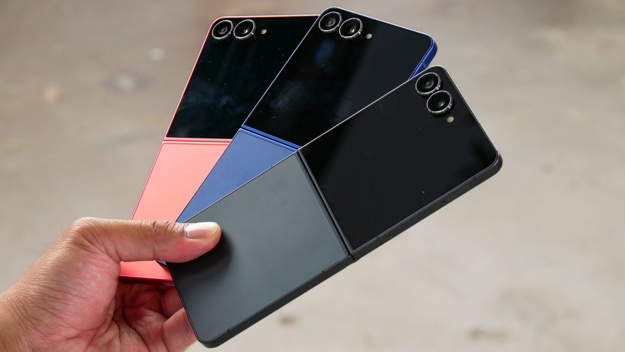 Samsung Galaxy Z Flip 7 held in the hand.