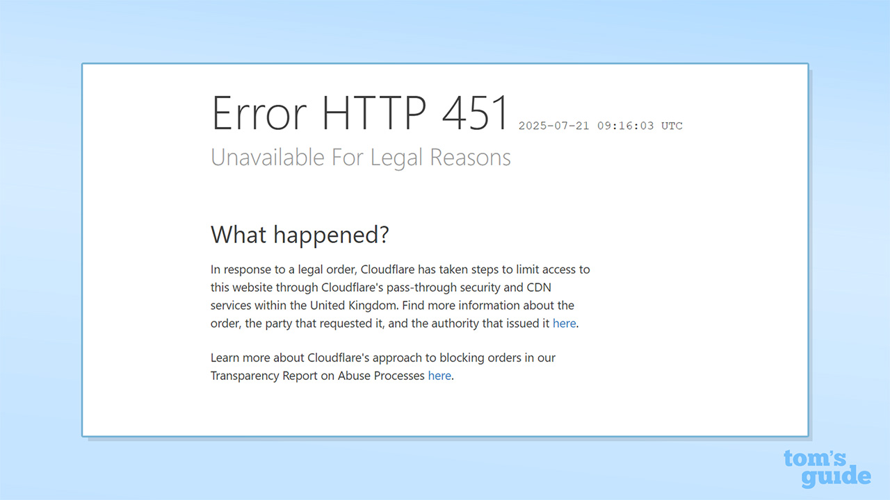 צילום מסך של הודעת שגיאת CloudFlare