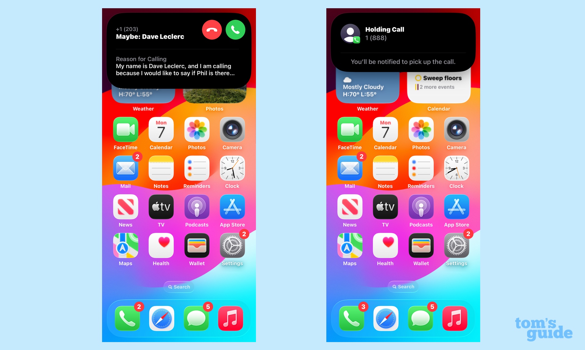 התקשרו להקרנת תכונות סיוע ב- iOS 26