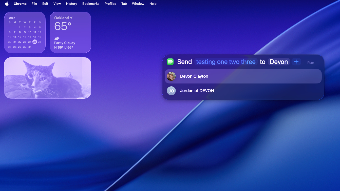 MacOS Tahoe Spotlight חיפוש בפעולה