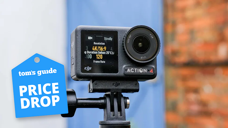 ה- DJI Osmo Action 4 על חצובה