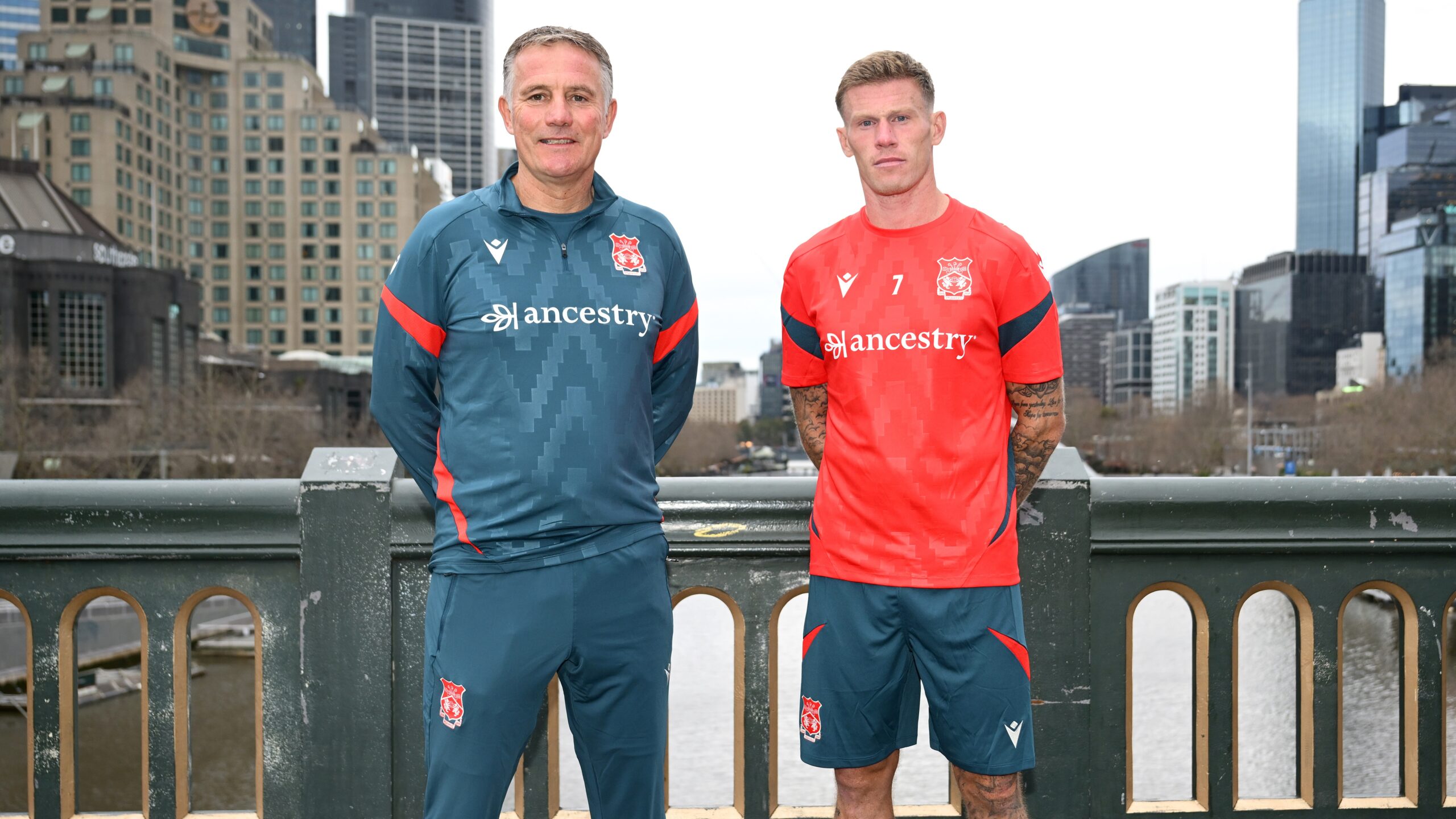 Phil Parkinson &amp; James McLean in a promotional image for Wrexham's Tour down Under.