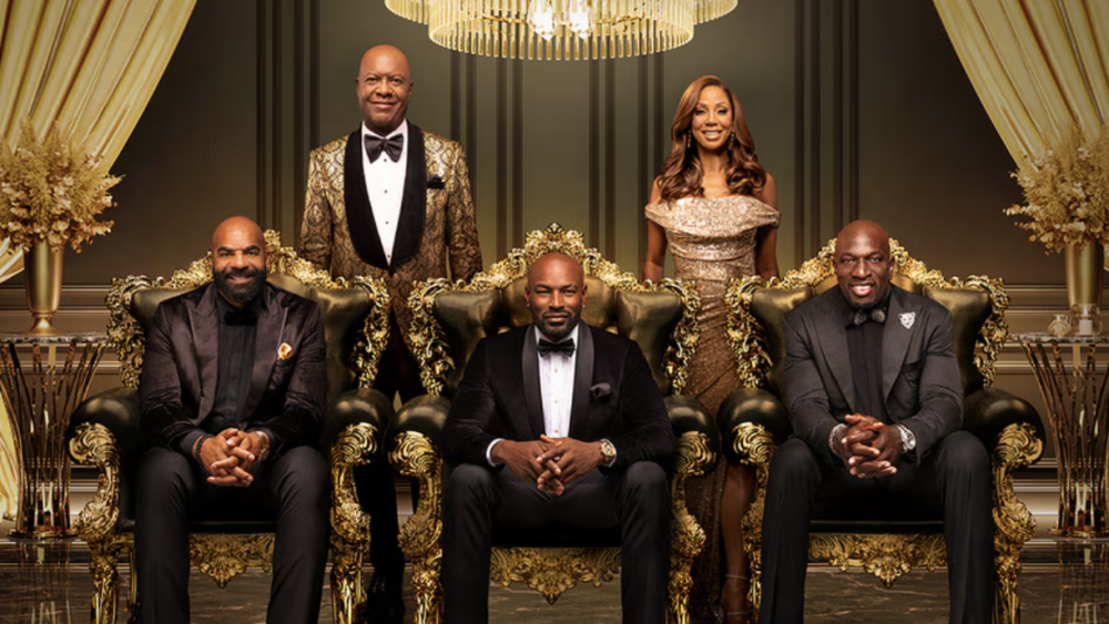 Carlos Boozer, Tyson Beckford and Thaddeus Bullard with hosts Rodney Peete and Holly Robinson Peete in Kings Court
