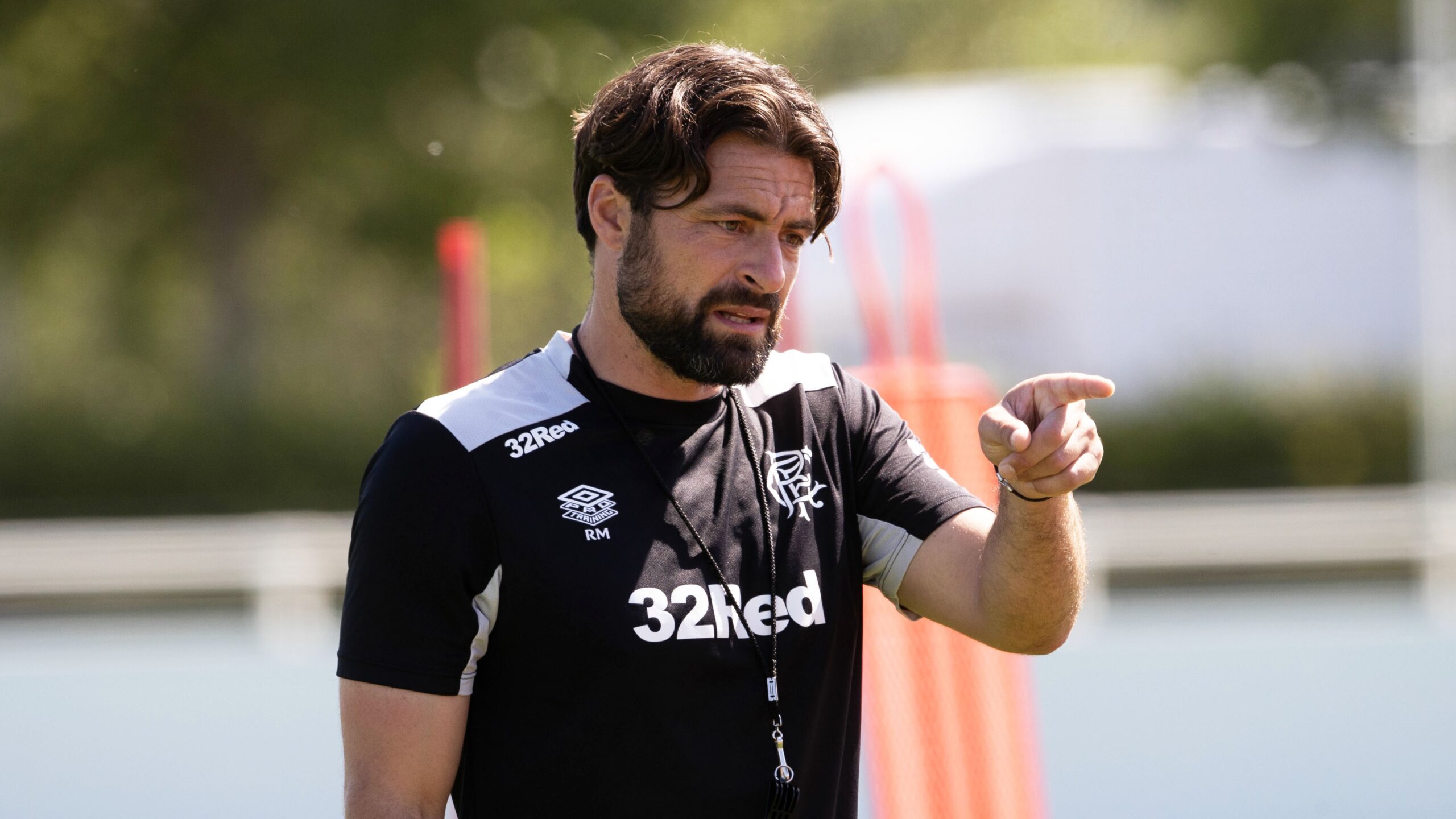 Rangers manager Russell Martin in training