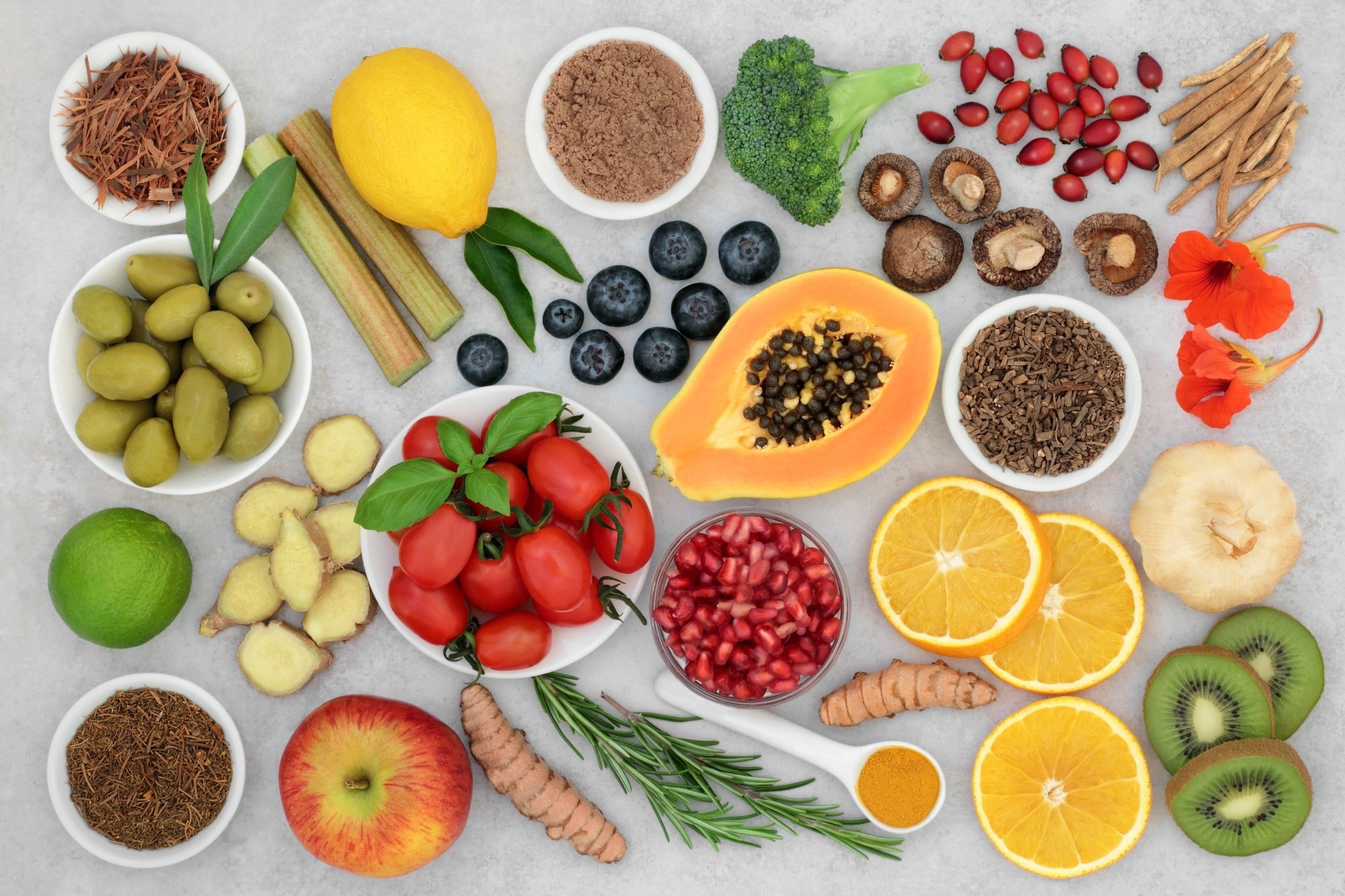 Vegan and vegetarian food collection for immune system boost