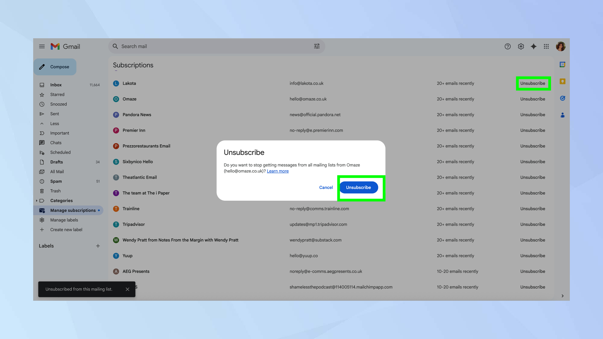 כלי ניהול מנויים Gmail