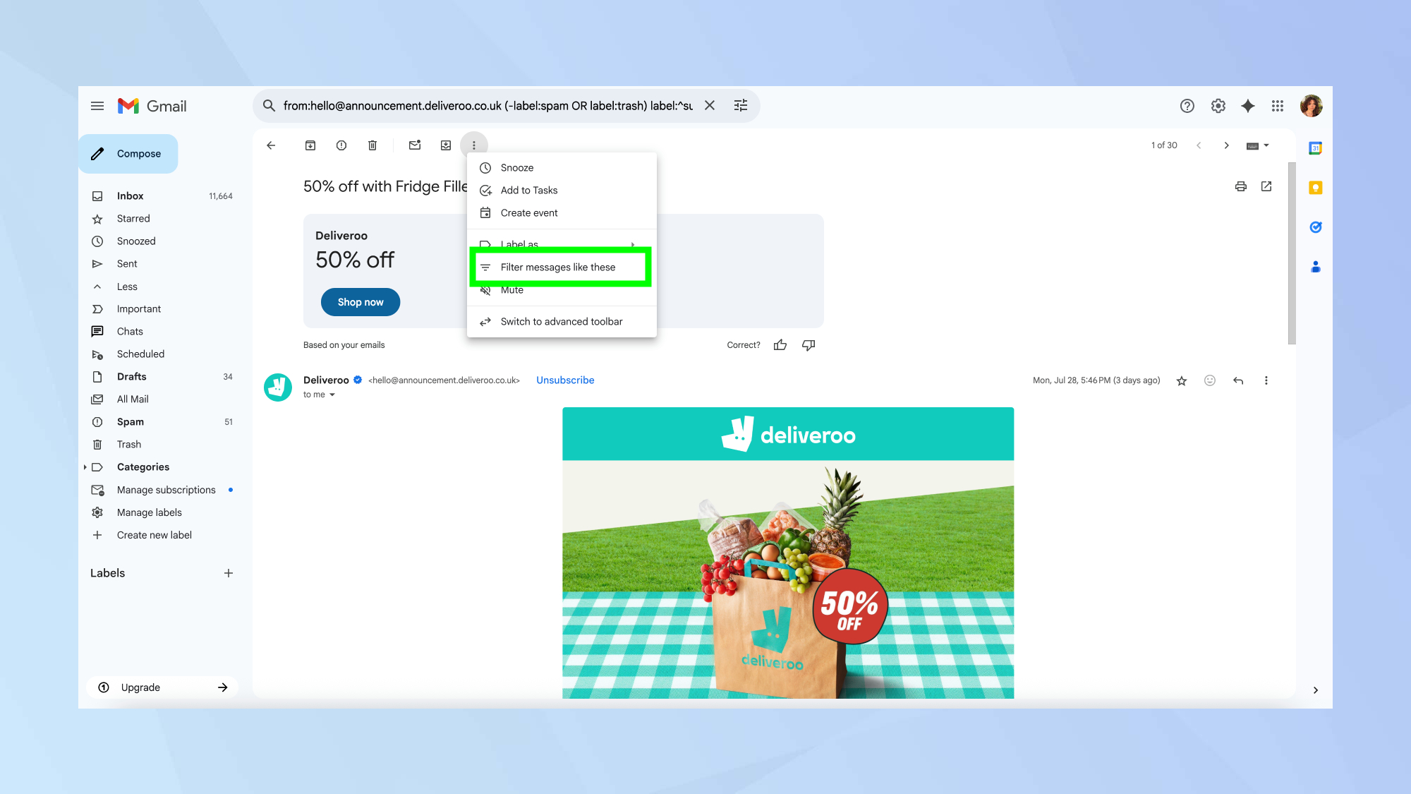 הודעות מסנן Gmail כמו אלה