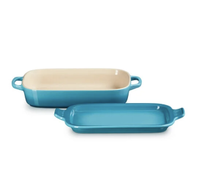 Le Creuset מנה מלבנית עם מכסה מגש