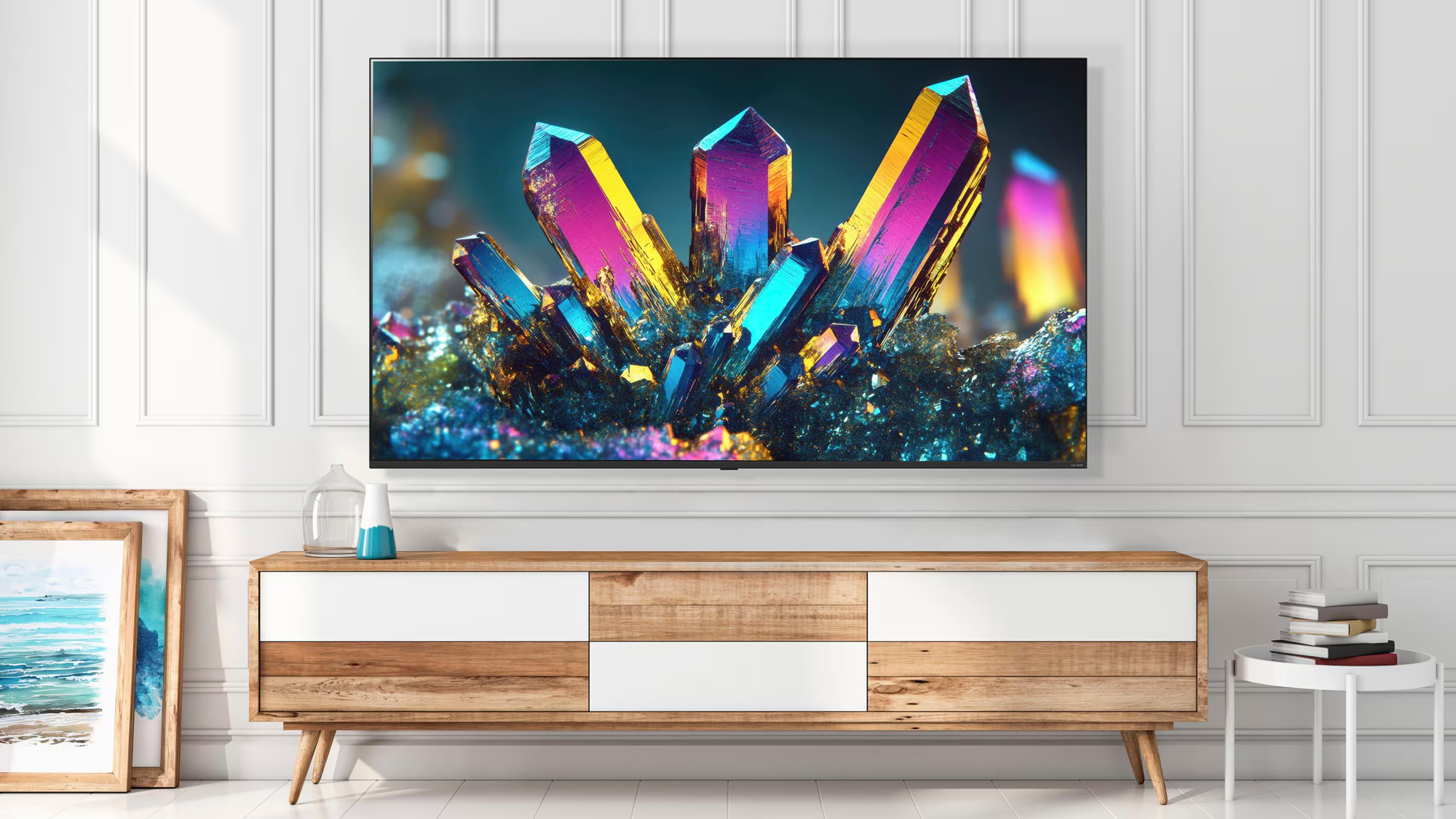 LG QNED92 טלוויזיה מיני-בהובלת מיני רכובה על קיר