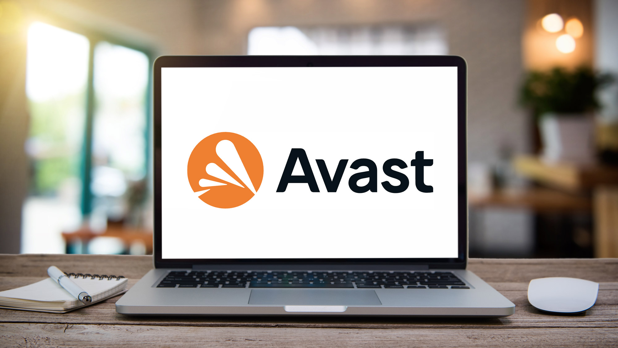 לוגו Avast המוצג על מסך מחשב נייד