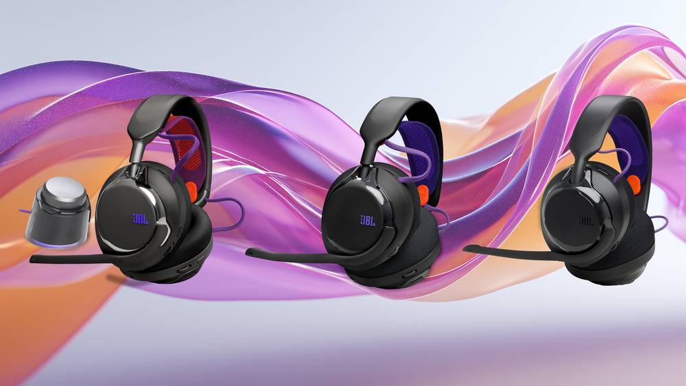 JBL Quantum Headsets on concept background