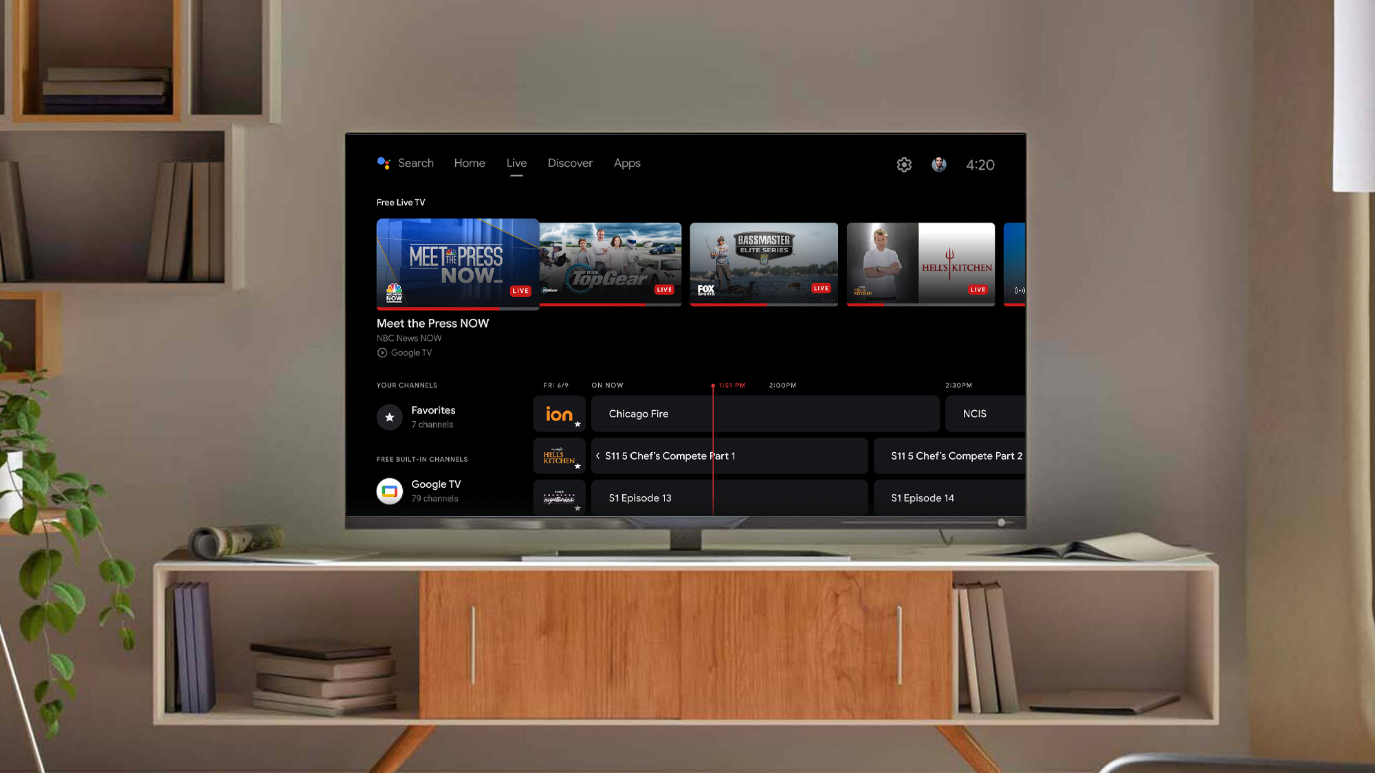 ערוצי חי של Google TV