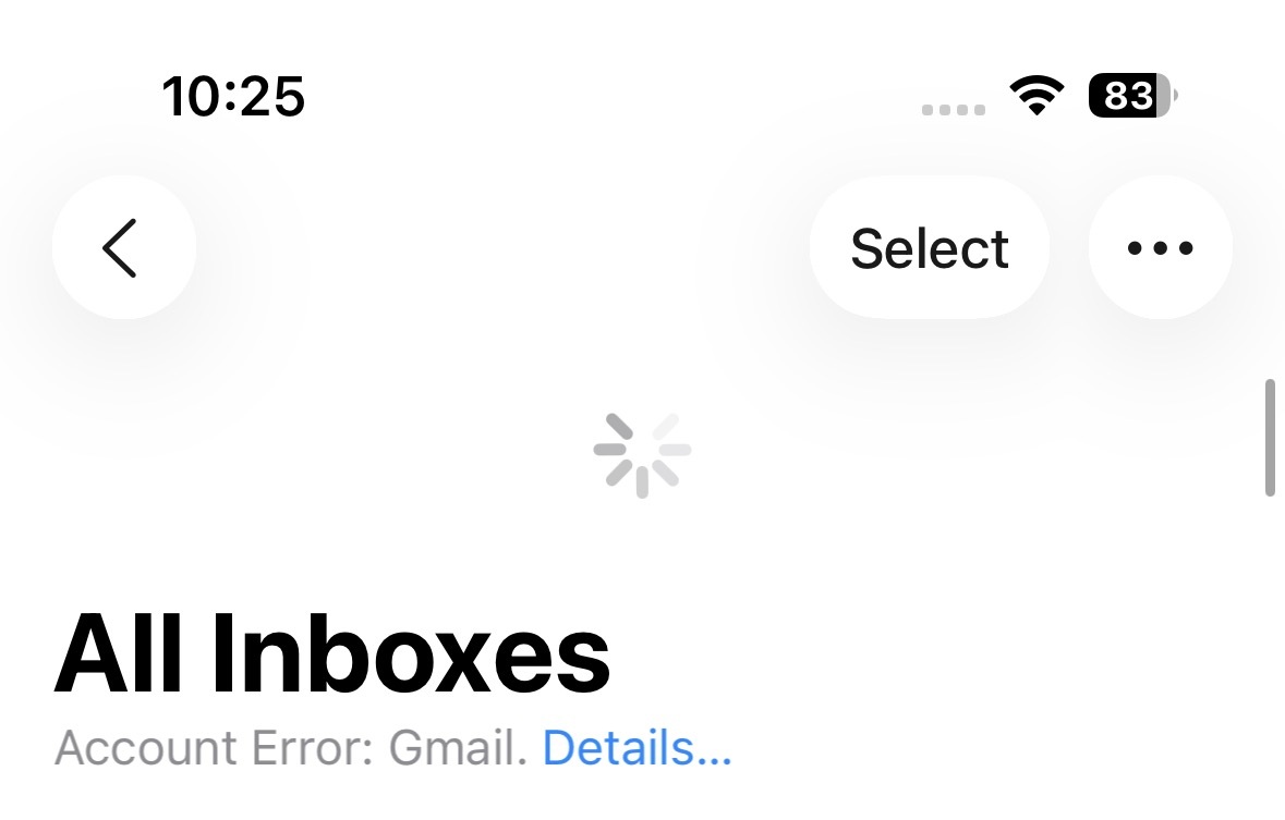 iOS 26 כפתור בחר אפליקציית דואר בטא