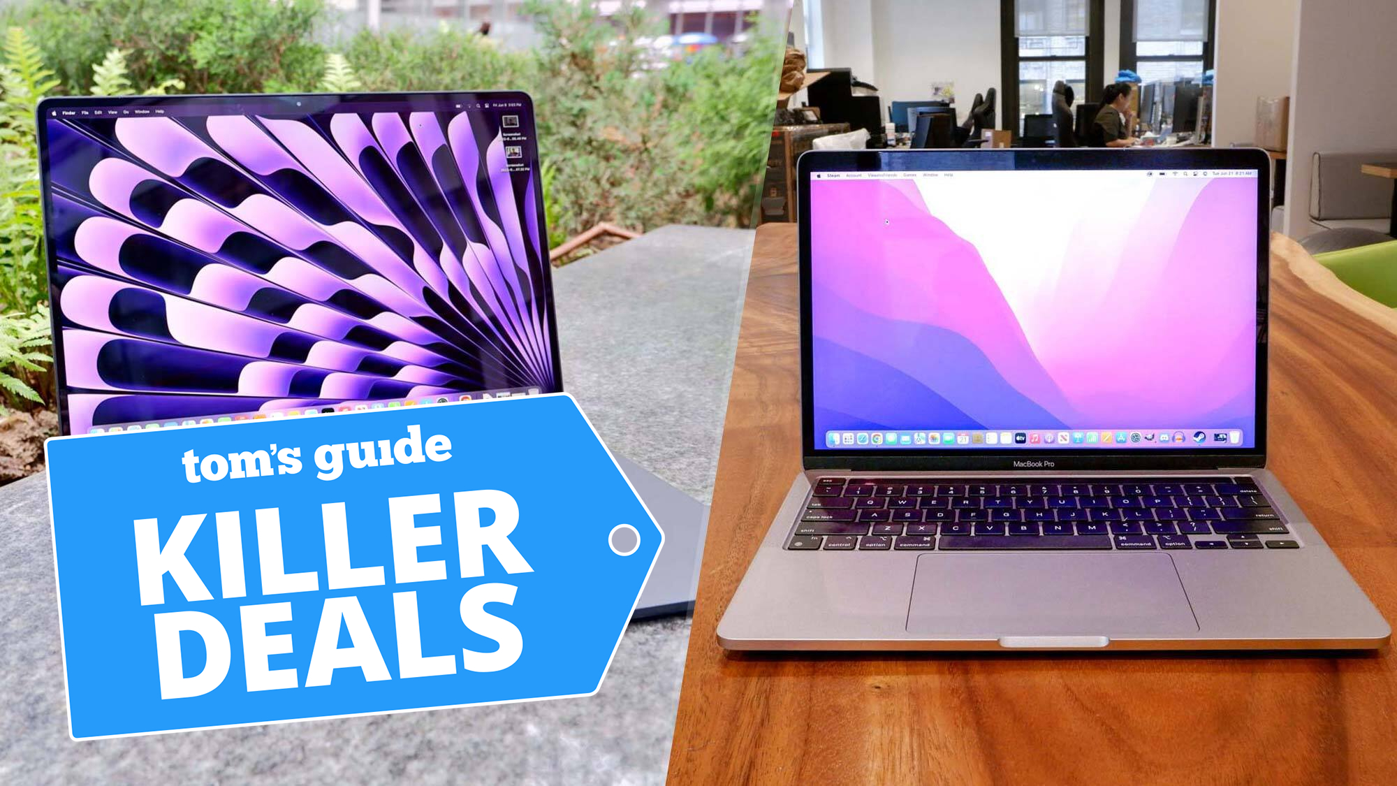MacBook Air 15 מוצג לצד MacBook Pro 13 & quot;