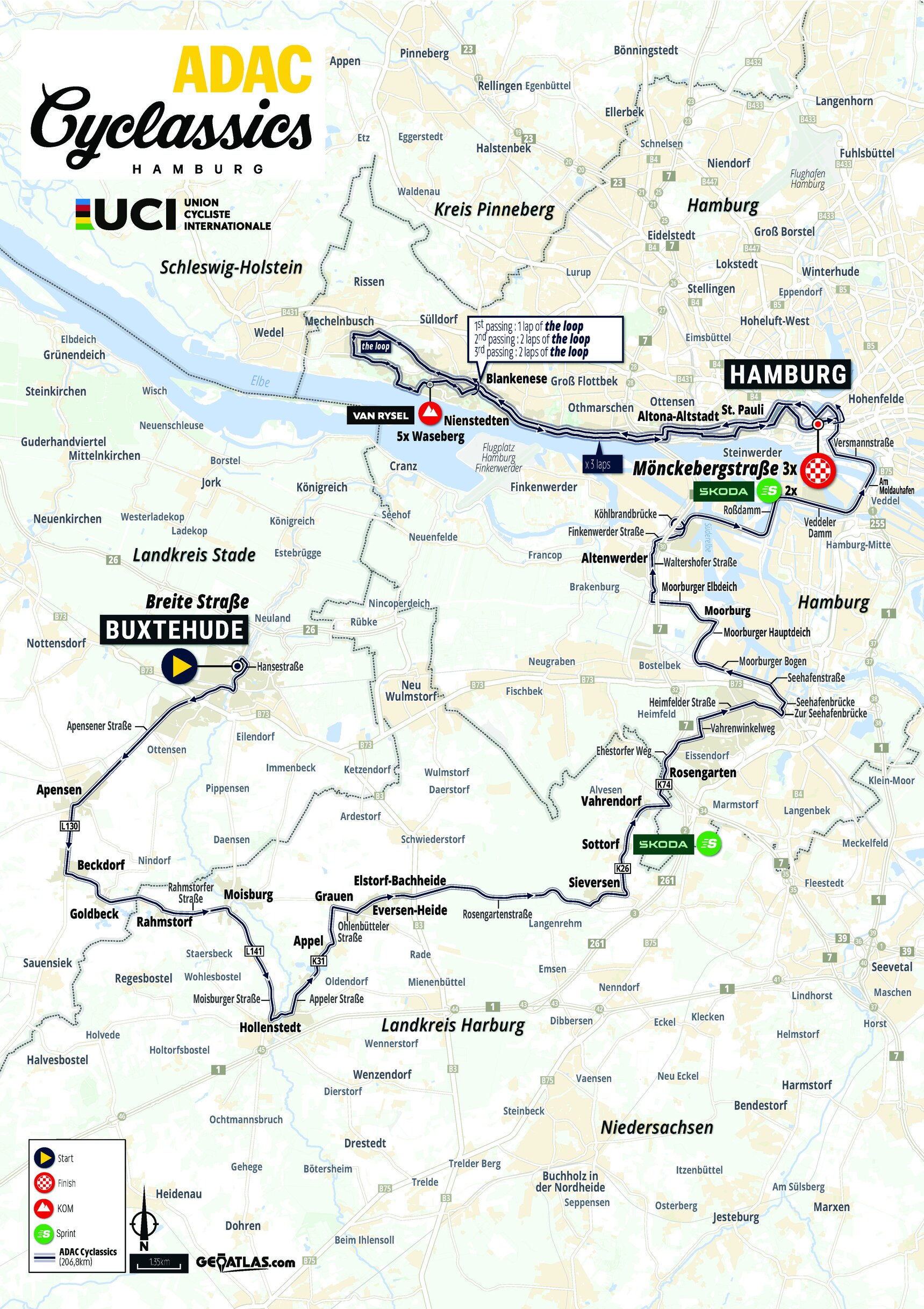 מסלול ADAC Hamburg Cyclassics 2025