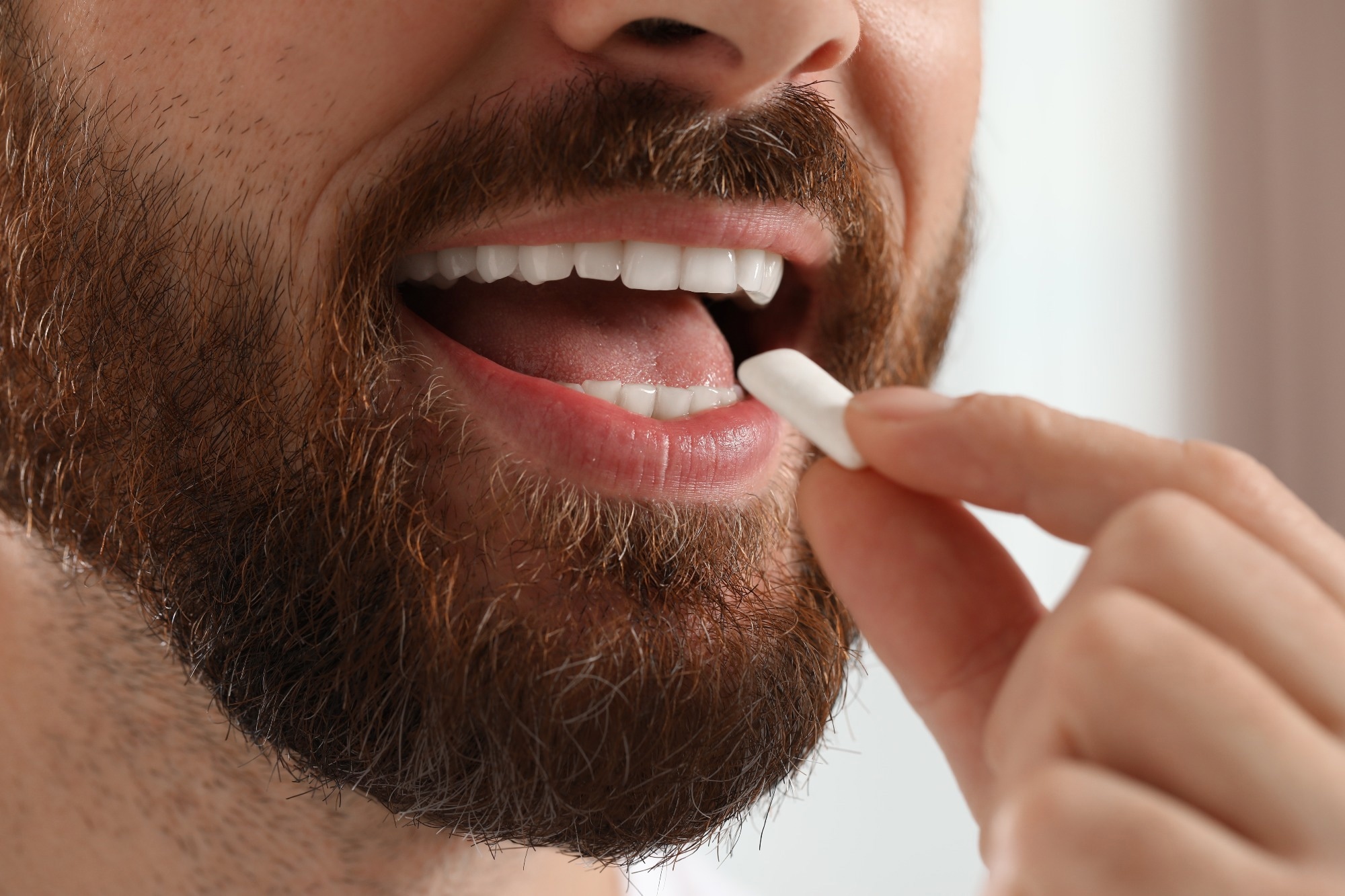 Man with chewing gum