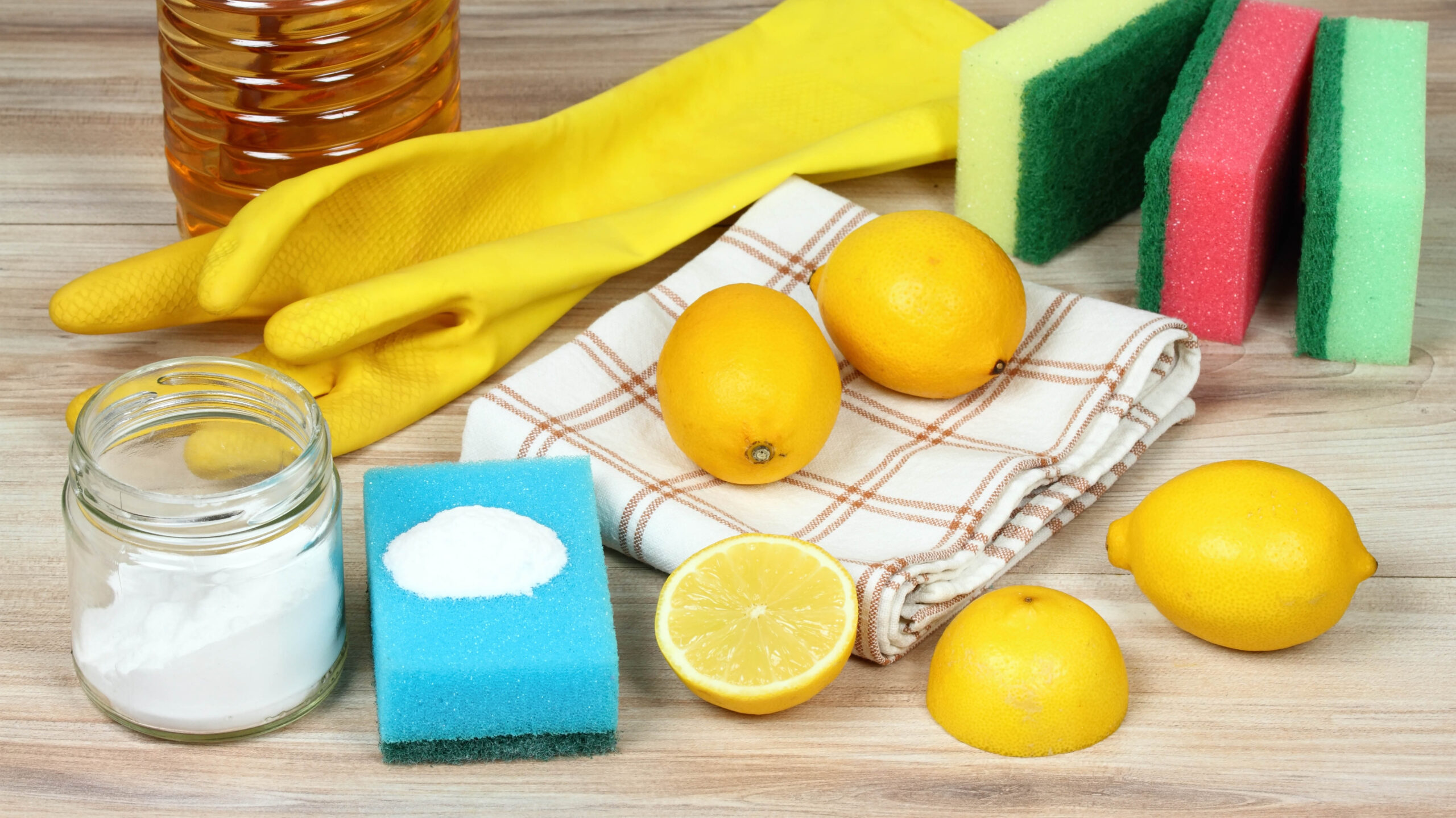 Lemons and cleaning equipment