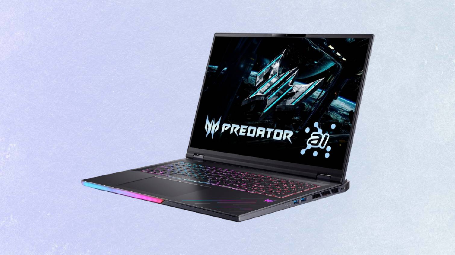 טורף Acer Helios 18p AI על רקע צבעוני