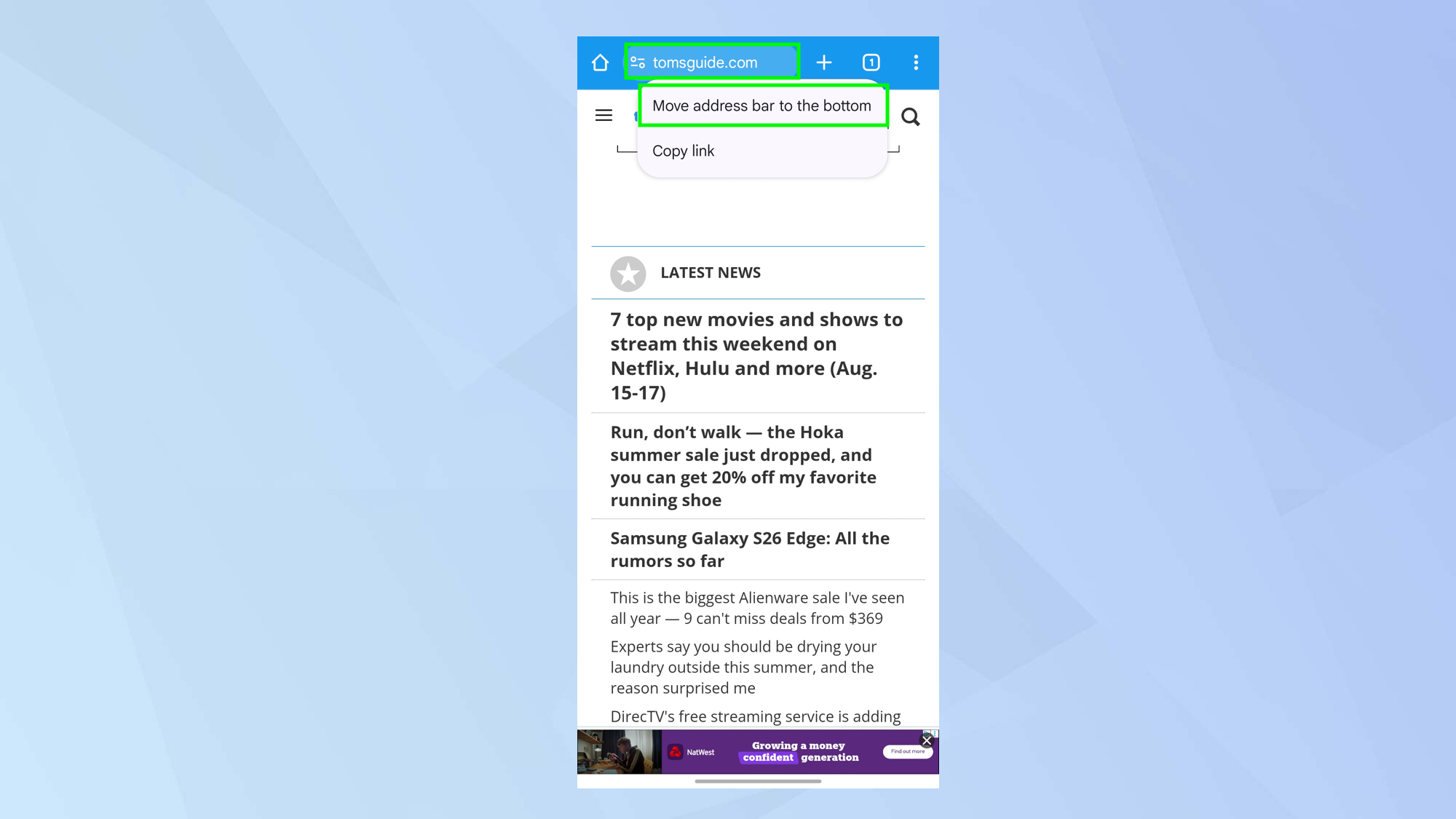 כיצד להזיז את סרגל הכתובות של Chrome & amp;